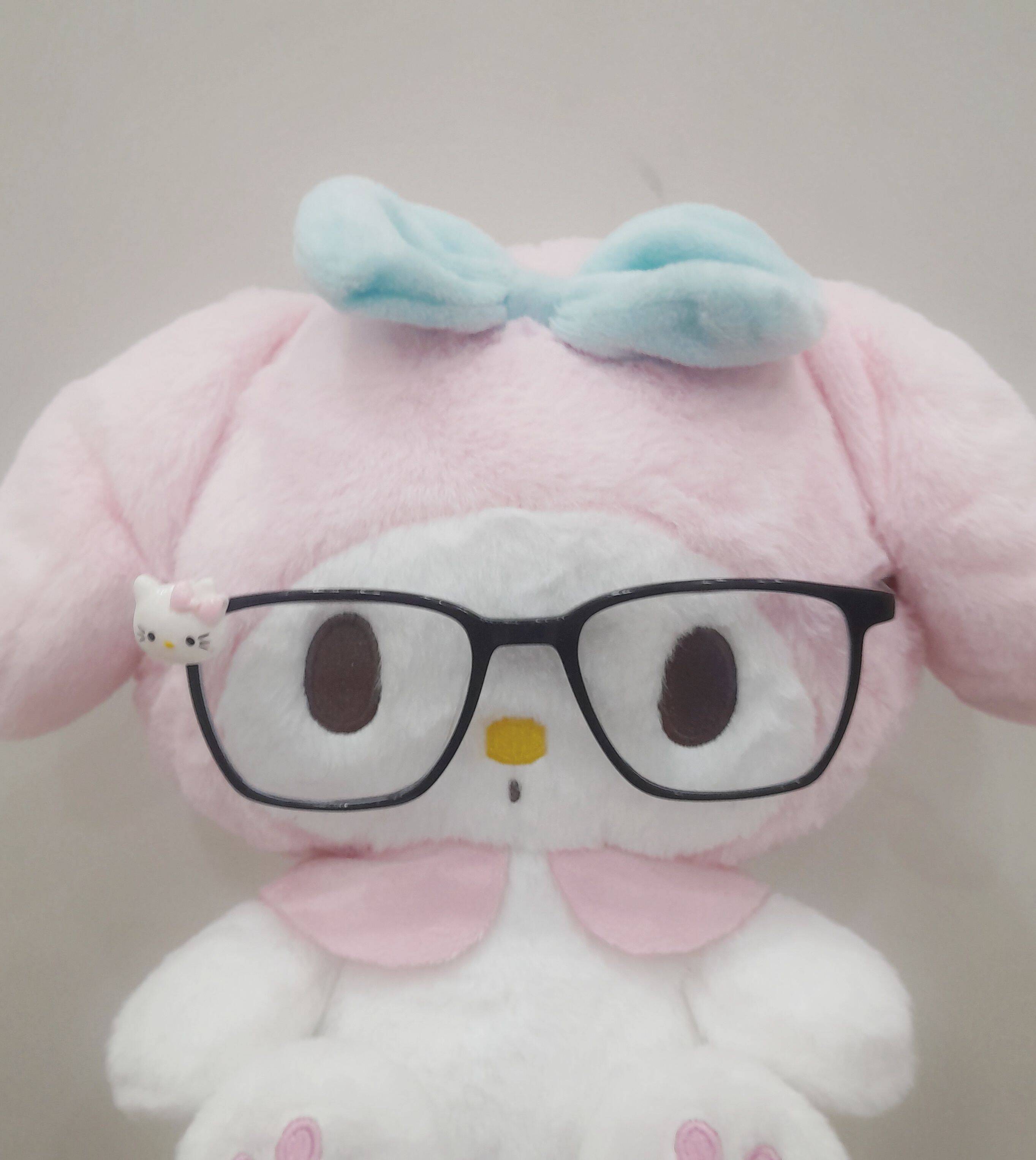 My Melody pfp Profile Picture Adorable Plush Toy with Glasses