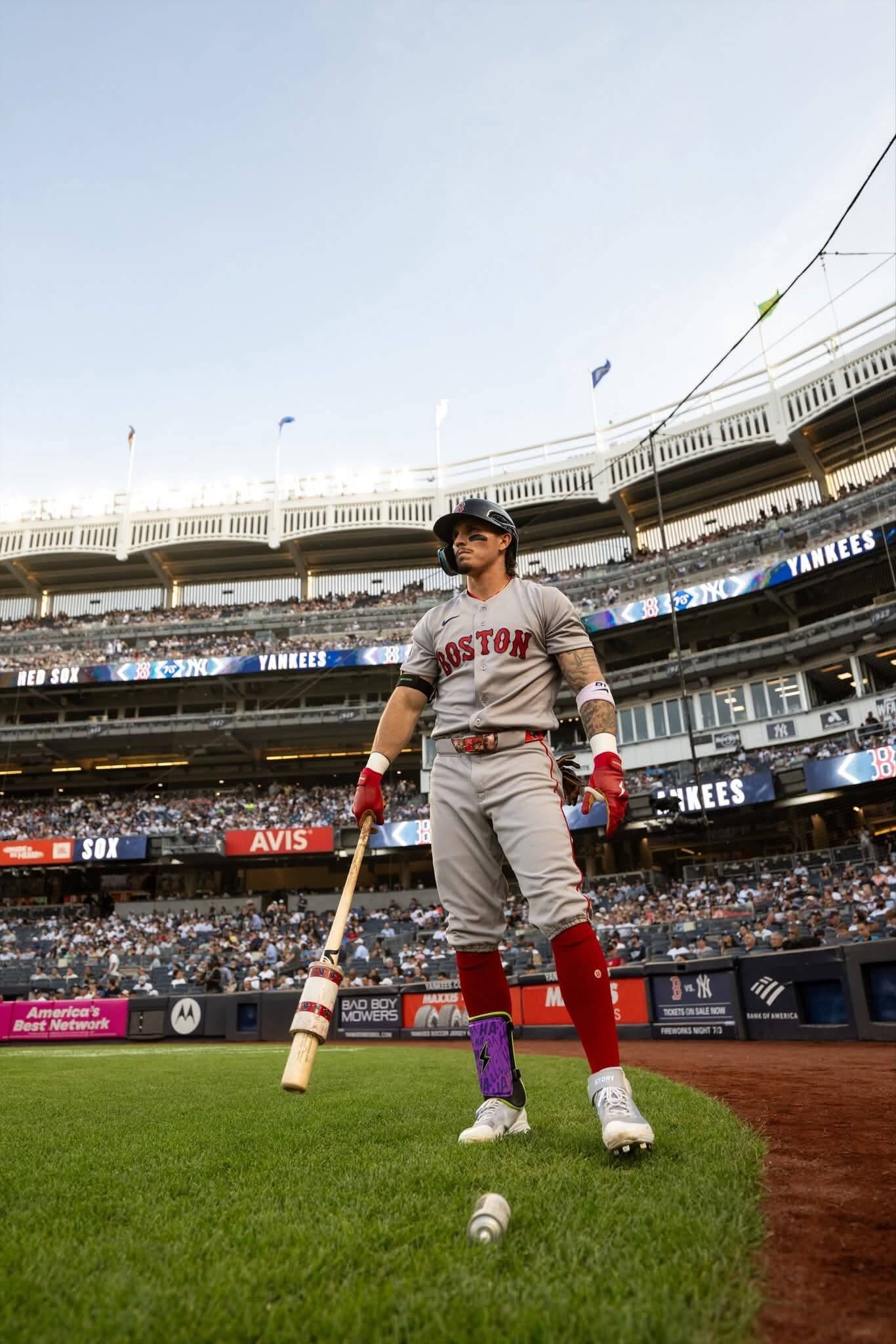 Baseball pfp Profile Picture Player with Bat at Yankee Stadium