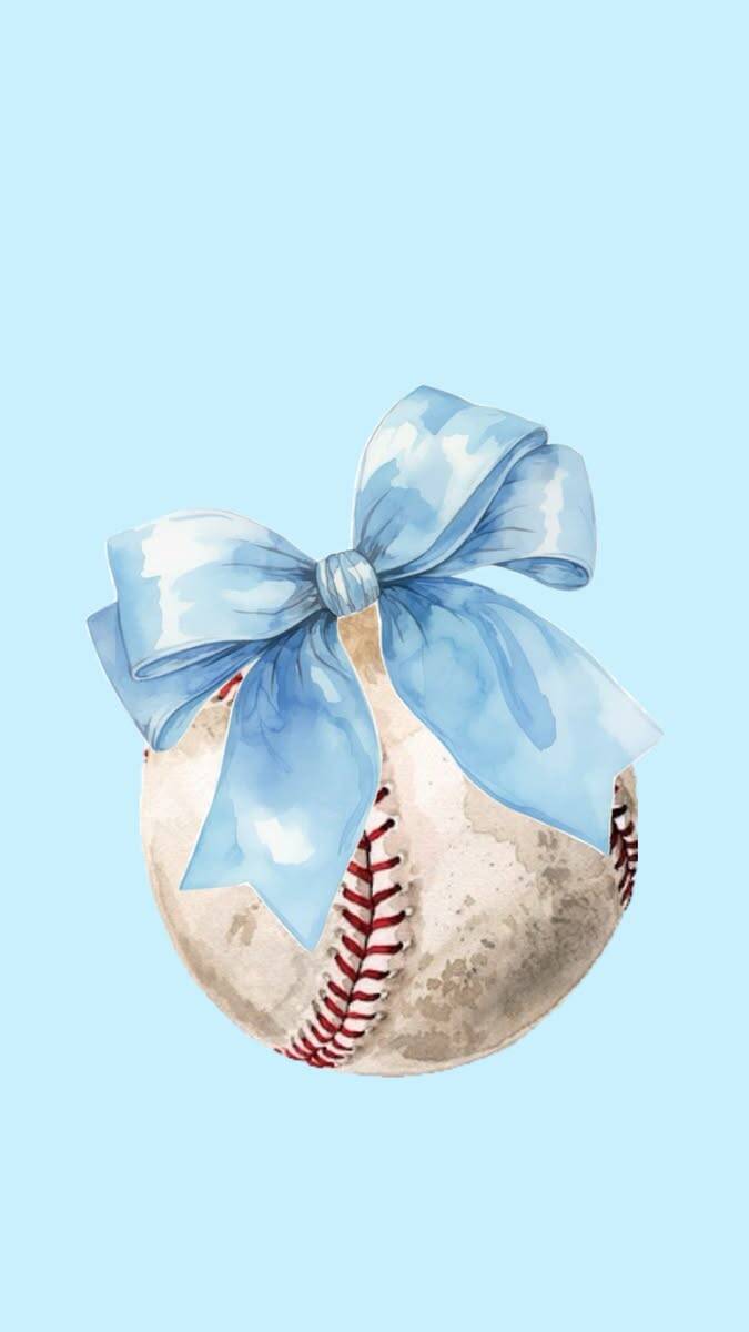 Baseball pfp Profile Picture Vintage Baseball with Blue Bow