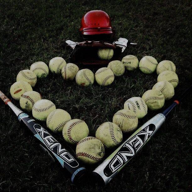Baseball pfp Profile Picture Heart Shaped Softballs and Bats