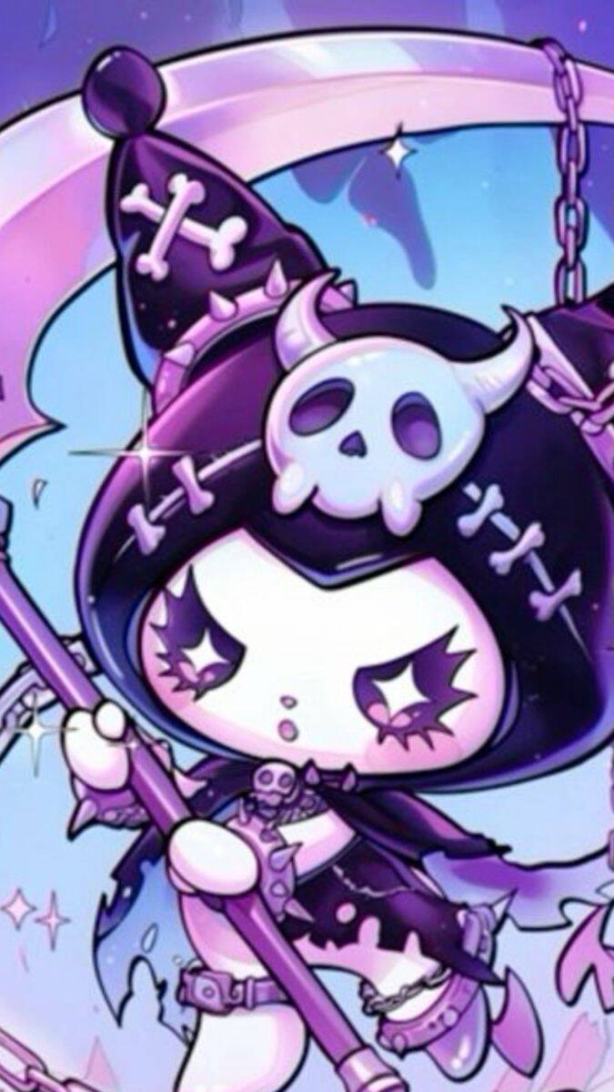 Kuromi pfp Profile Picture Cute Punk Aesthetic with Skull and Scythe