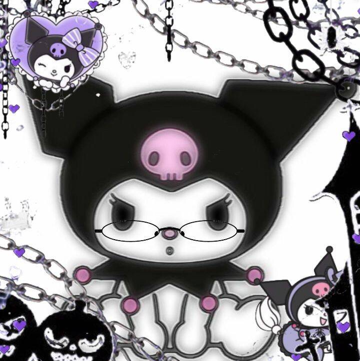 Kuromi pfp Profile Picture with Glasses and Skull Accent