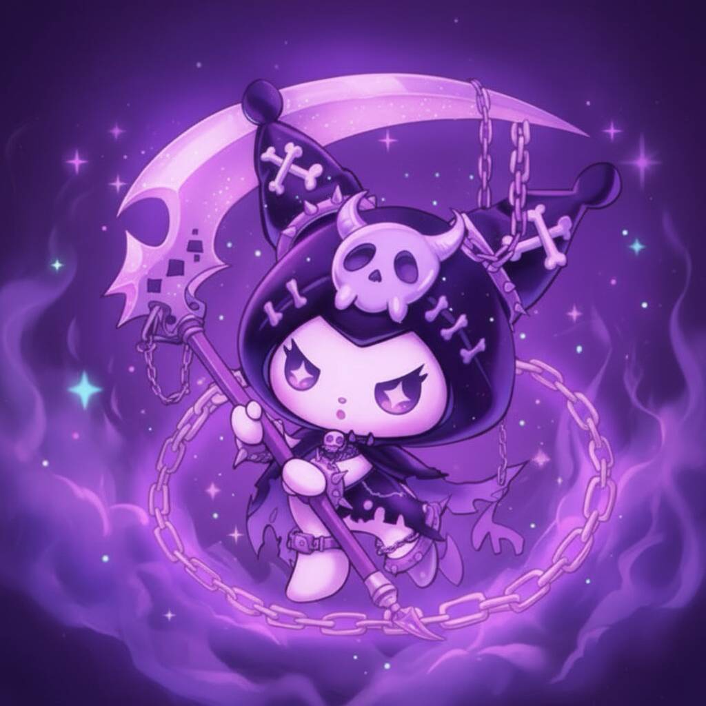 Kuromi pfp Profile Picture Dark Mystic Kuromi with Scythe and Chains