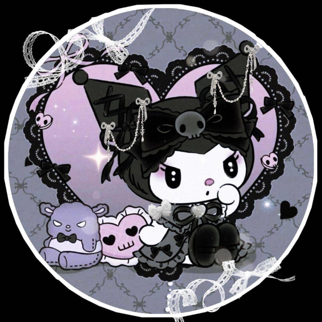 Kuromi pfp Profile Picture Cute Gothic Aesthetic with Skull Hat