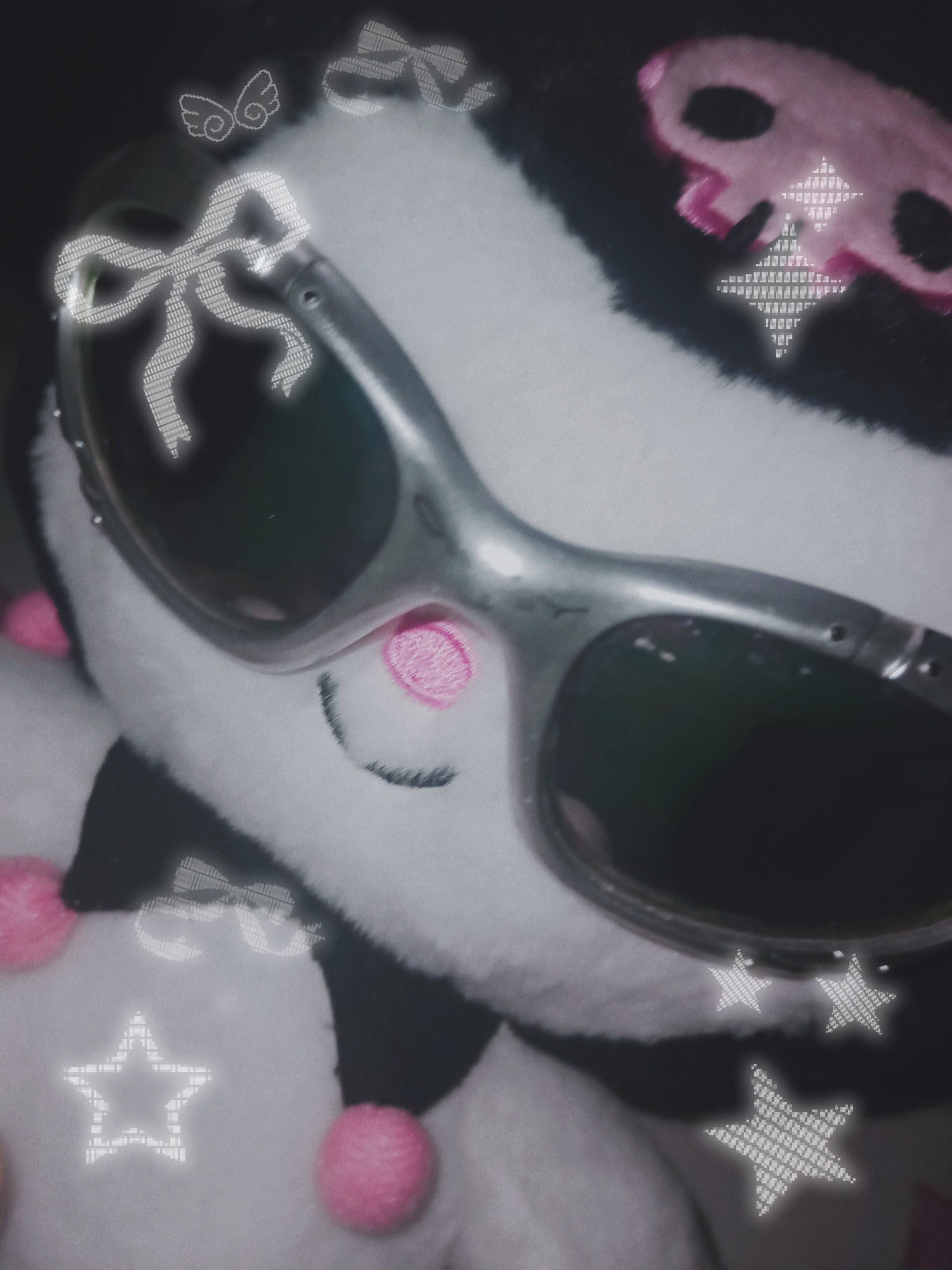 Cute Kuromi pfp Profile Picture with Sunglasses and Stars