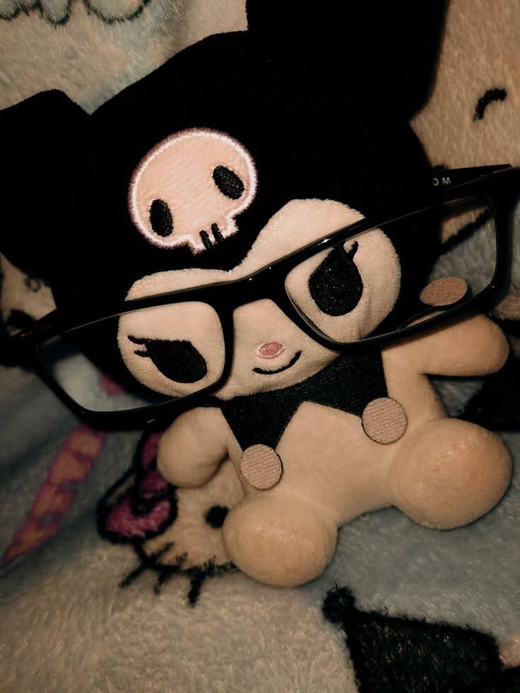 Cute Kuromi pfp Profile Picture with Glasses and Skull Hat