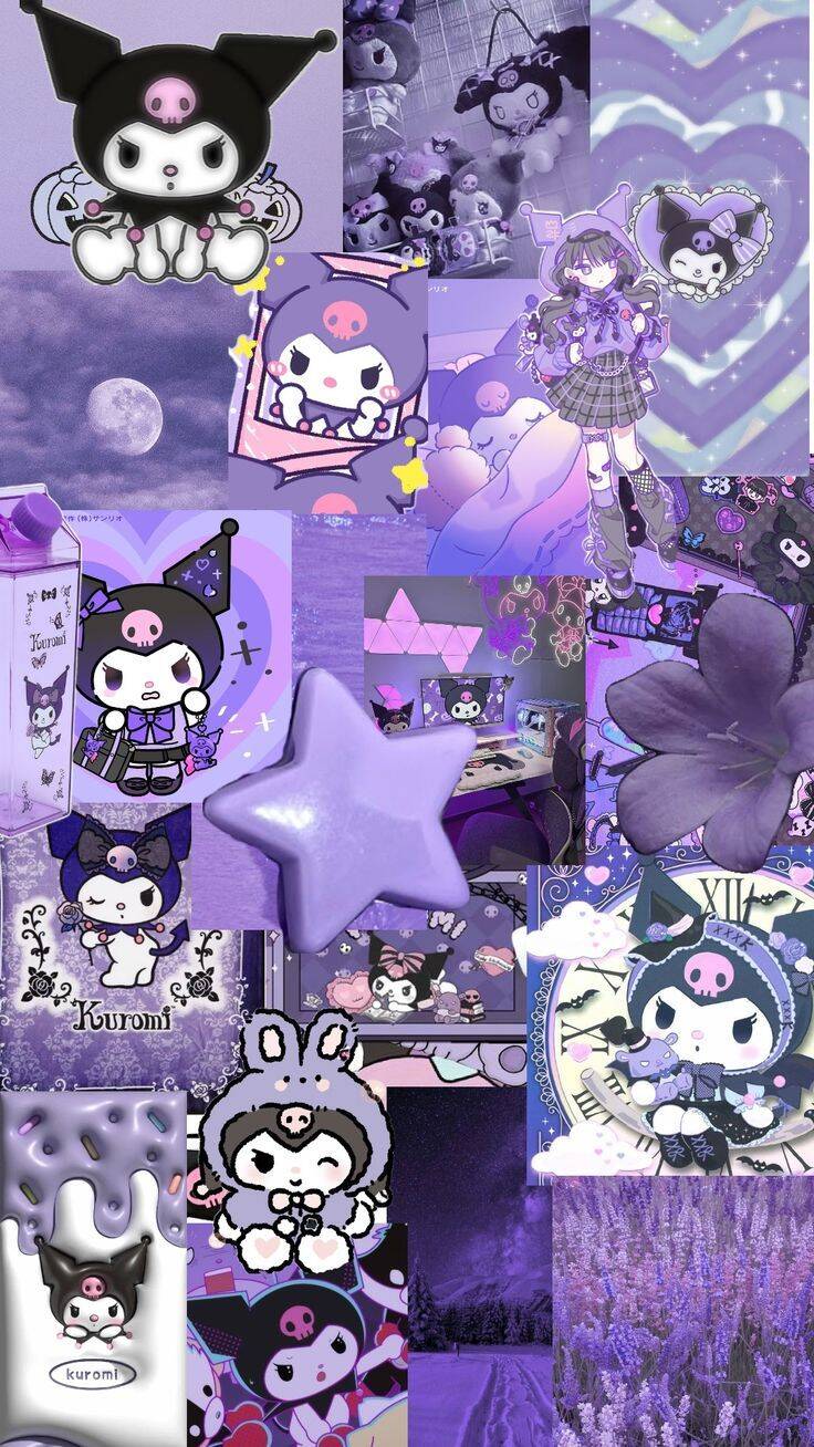 Cute Purple Kuromi pfp Profile Picture with Star and Jester Theme