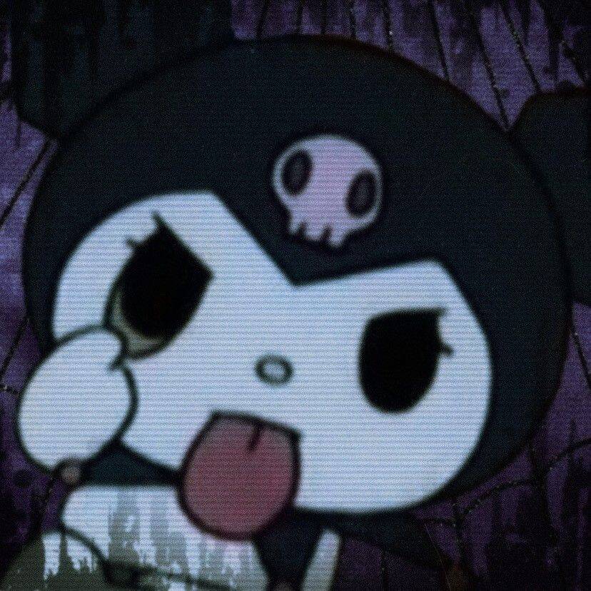 Kuromi pfp Profile Picture with Skull and Mischievous Expression