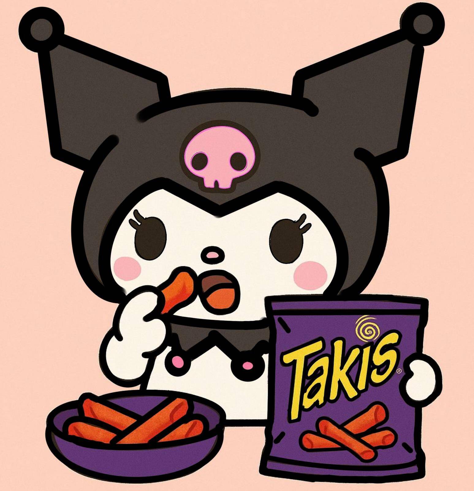 Kuromi pfp Profile Picture Enjoying Takis Snack Cute Kuromi Character