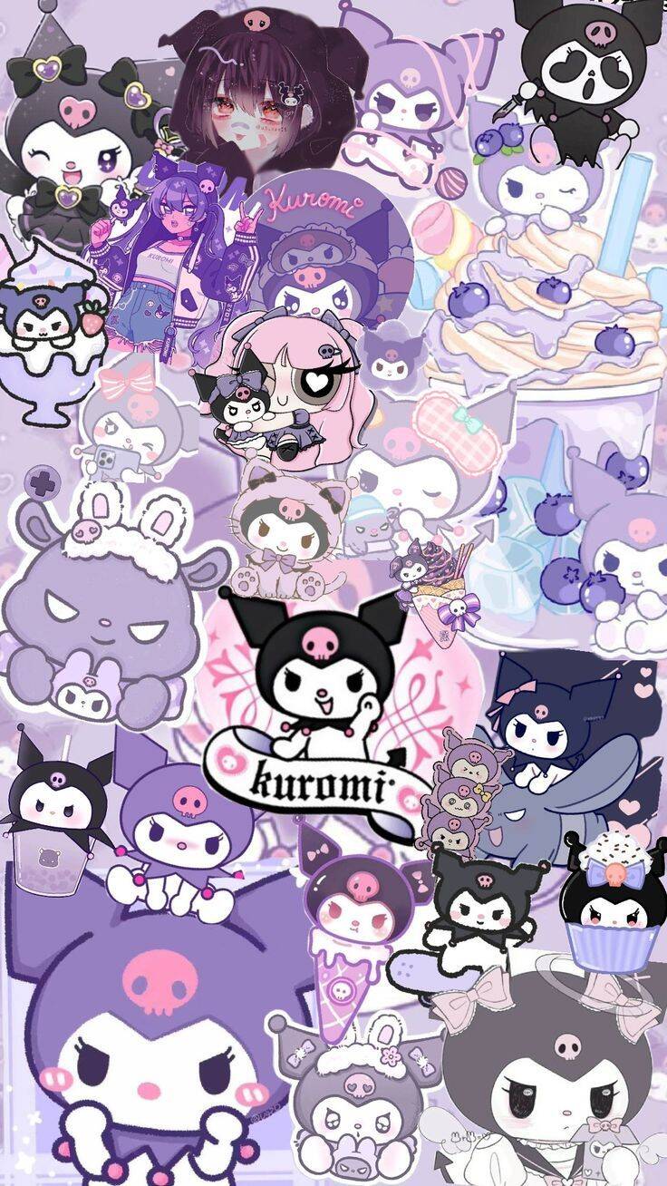 Cute Kuromi pfp Profile Picture Collage with Friends and Pastel Aesthetic