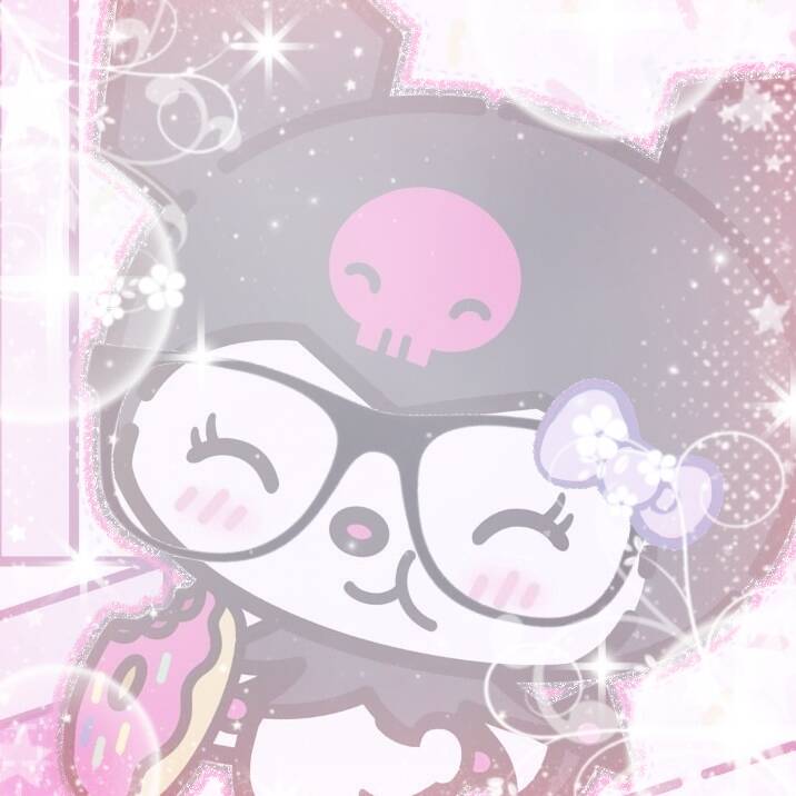 Cute Kuromi pfp Profile Picture with Glasses and Donut