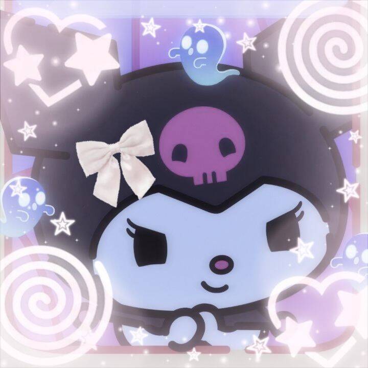 Kuromi pfp Profile Picture with Ghosts and Stars Cute Aesthetic