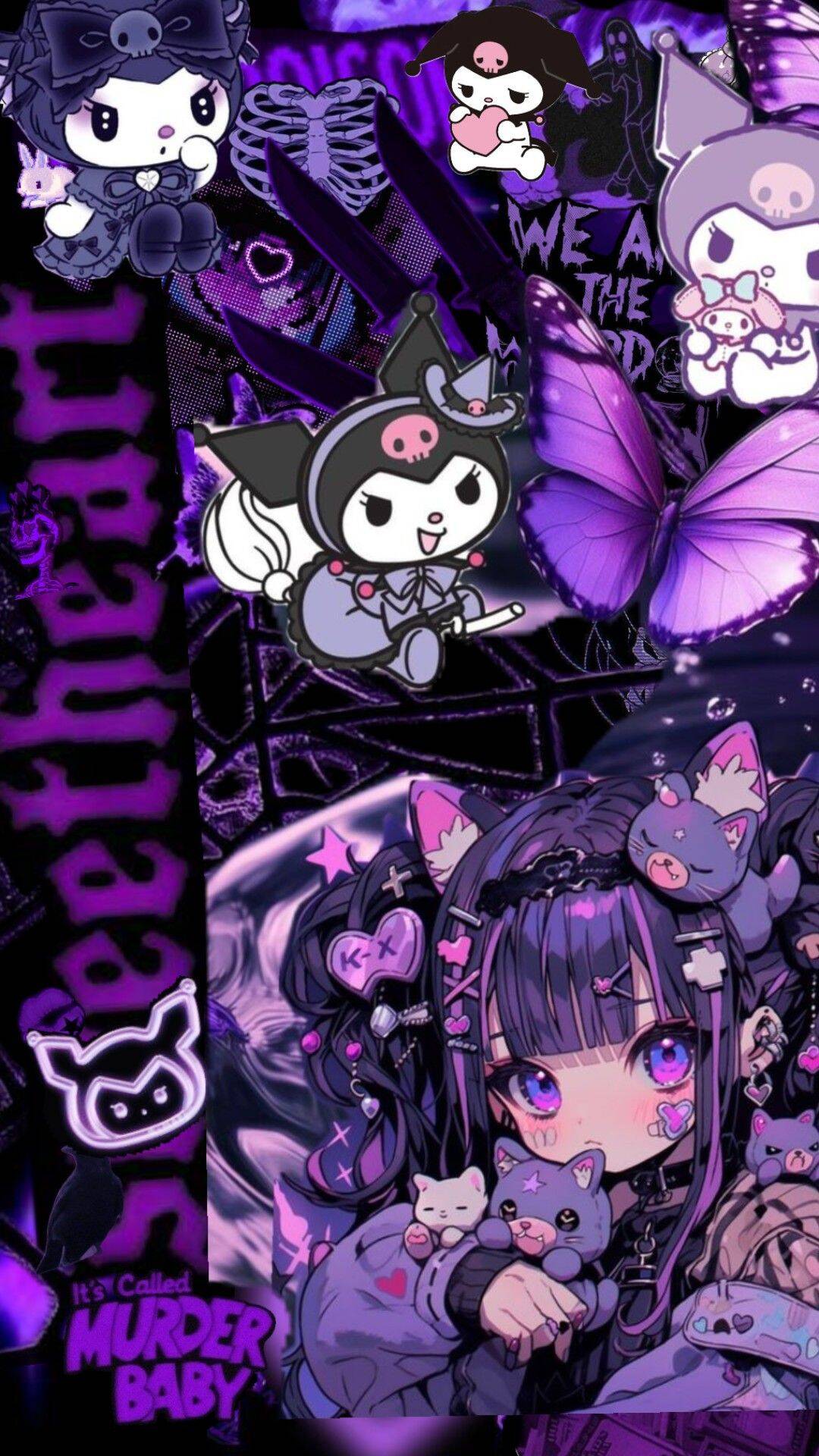 Kuromi pfp Profile Picture with Purple Aesthetic and Cute Accessories