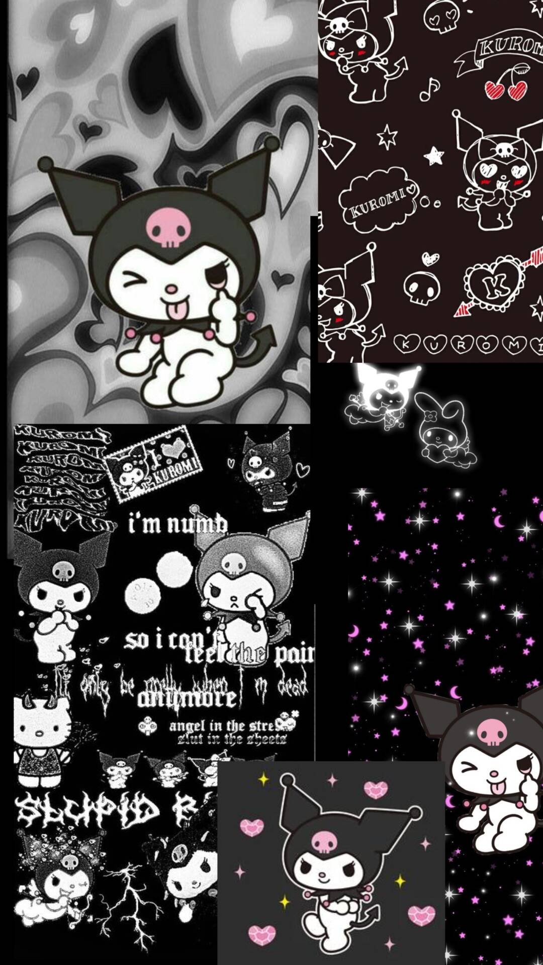 Cute Kuromi pfp Profile Picture with Skull and Hearts