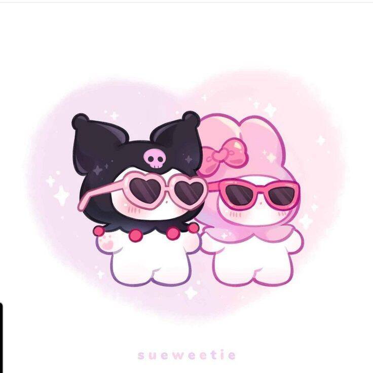 Cute Kuromi pfp Profile Picture with Sunglasses and My Melody
