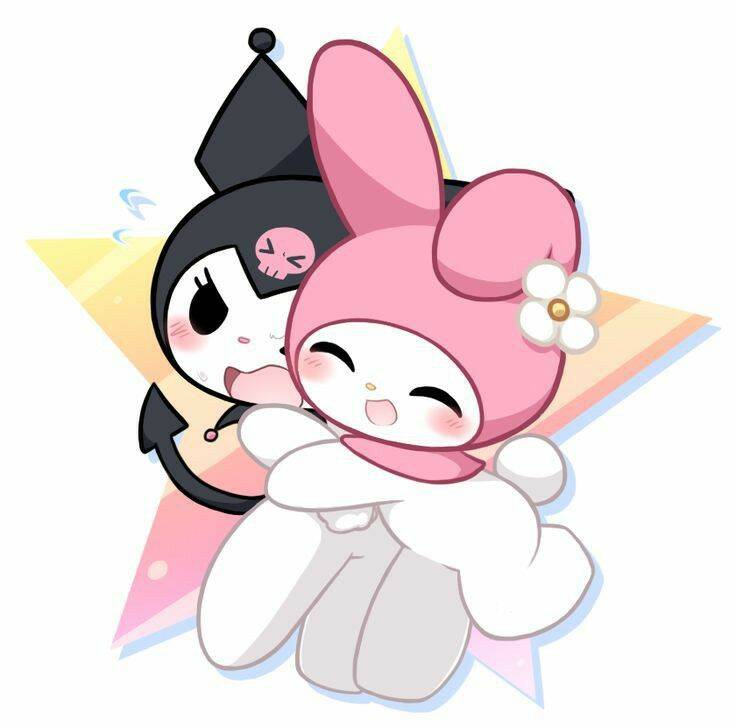 Cute Kuromi pfp Profile Picture with My Melody Embracing