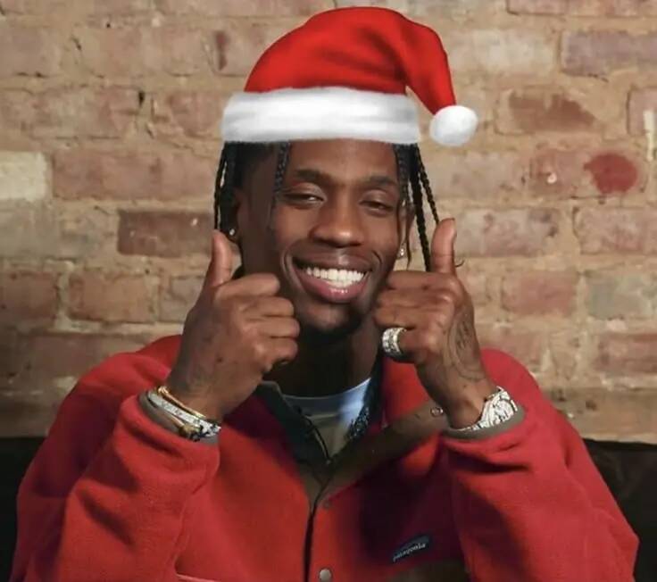 Travis Scott pfp Profile Picture with Santa Hat