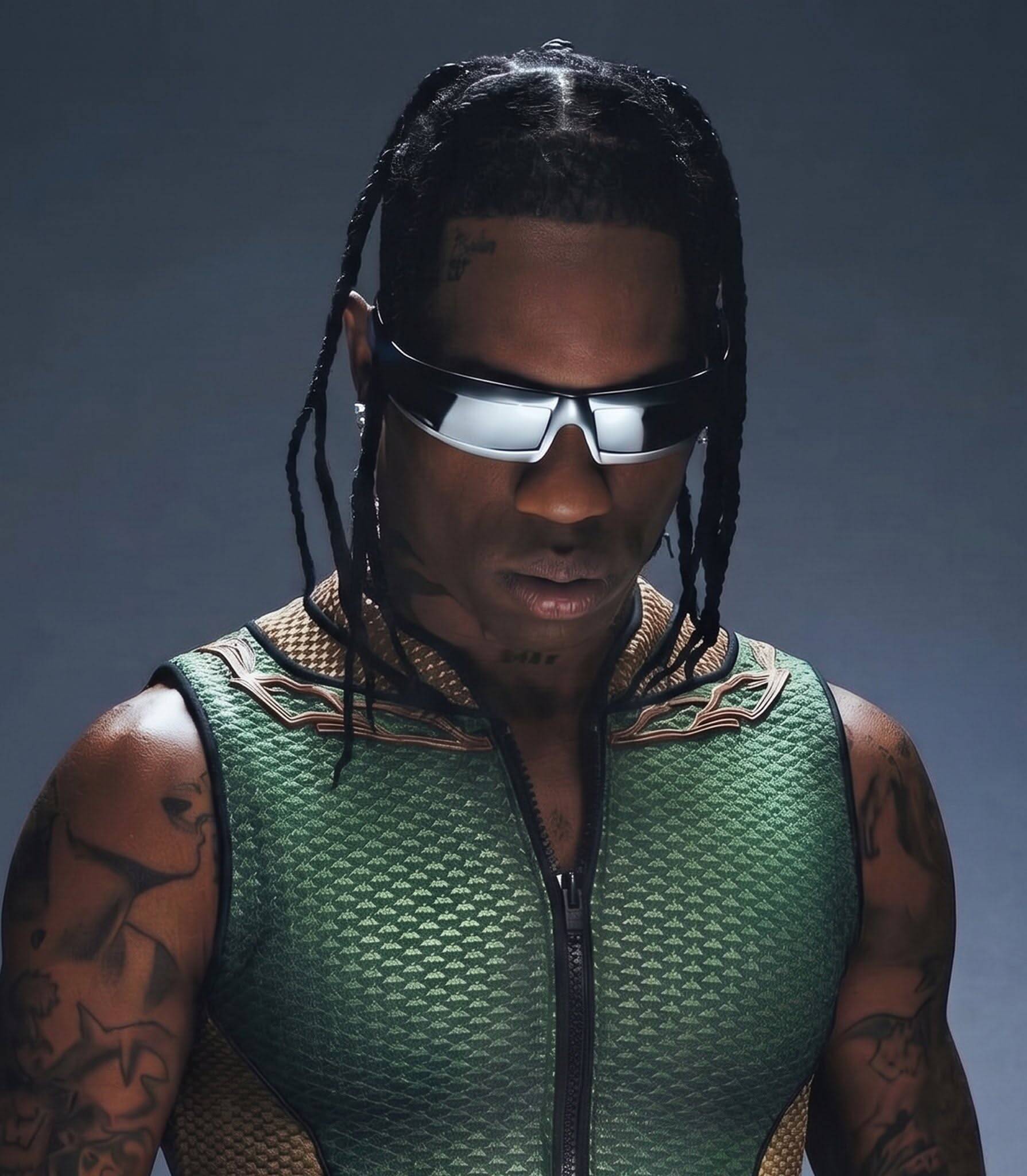 Travis Scott pfp Profile Picture Stylish Sunglasses and Braids