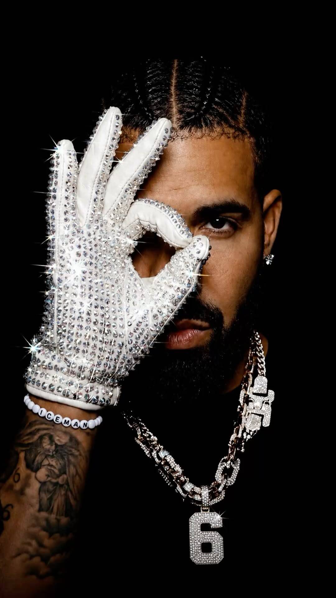 Drake pfp Profile Picture Sparkling Glove and Bling