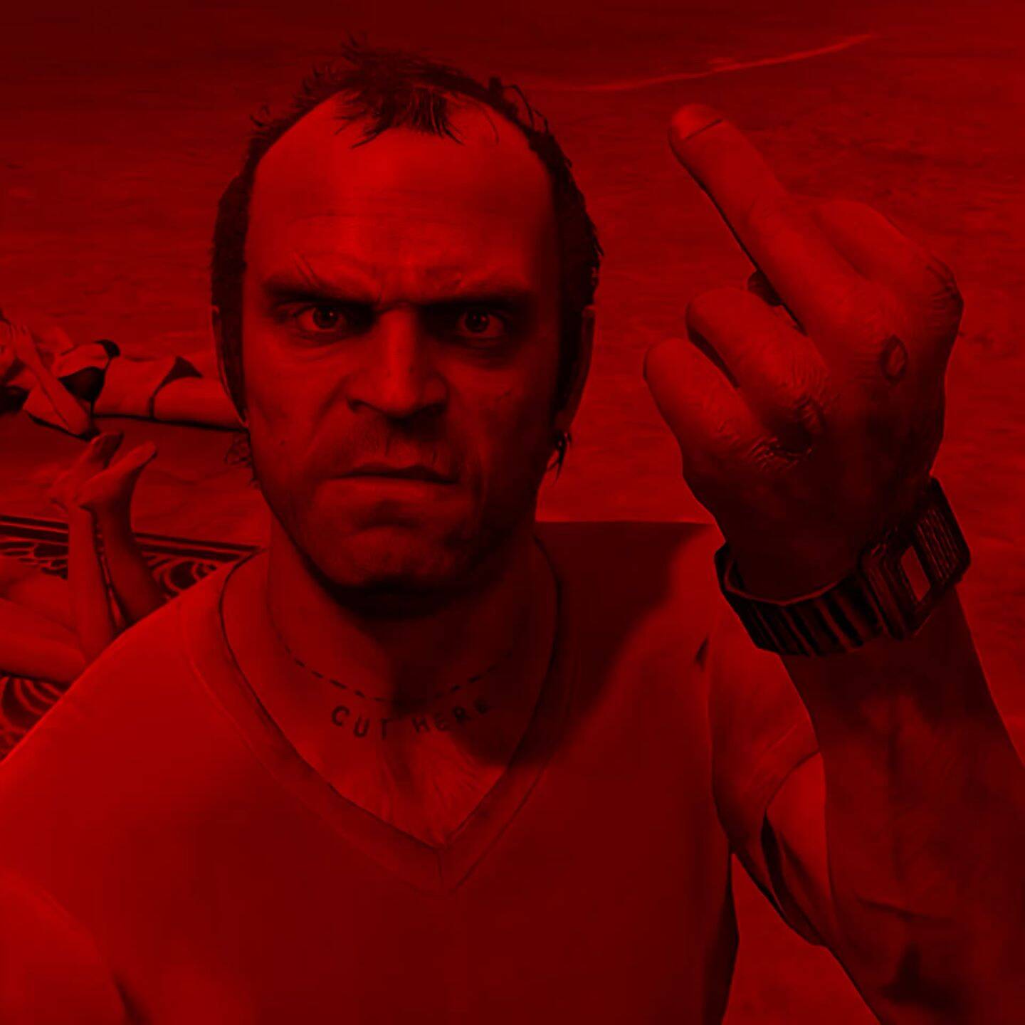 Red PFP Profile Picture Bold Expression Angry Red Background