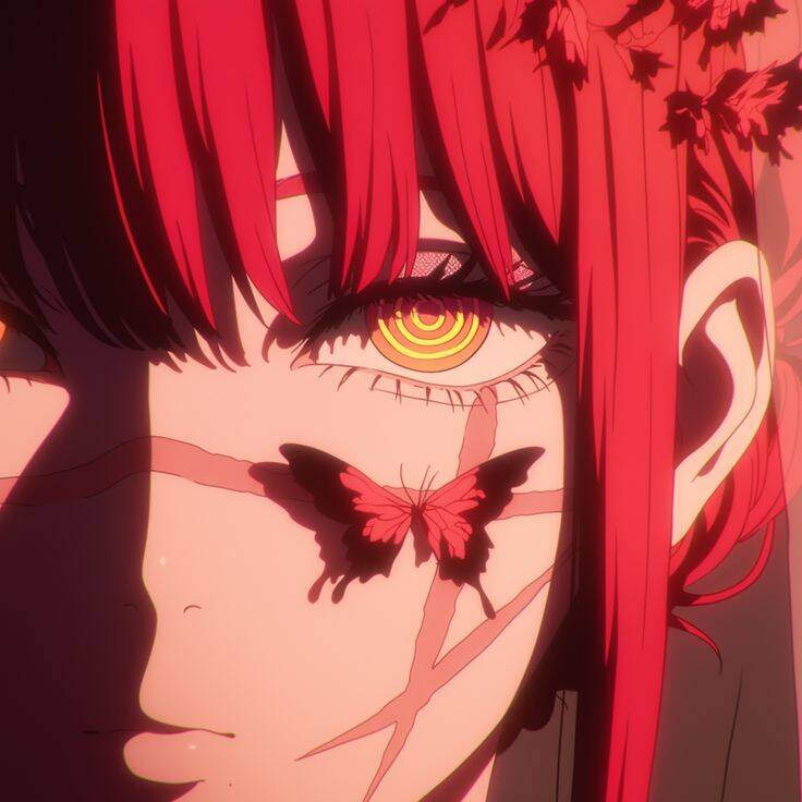Red pfp Profile Picture Aesthetic Butterfly Eyes