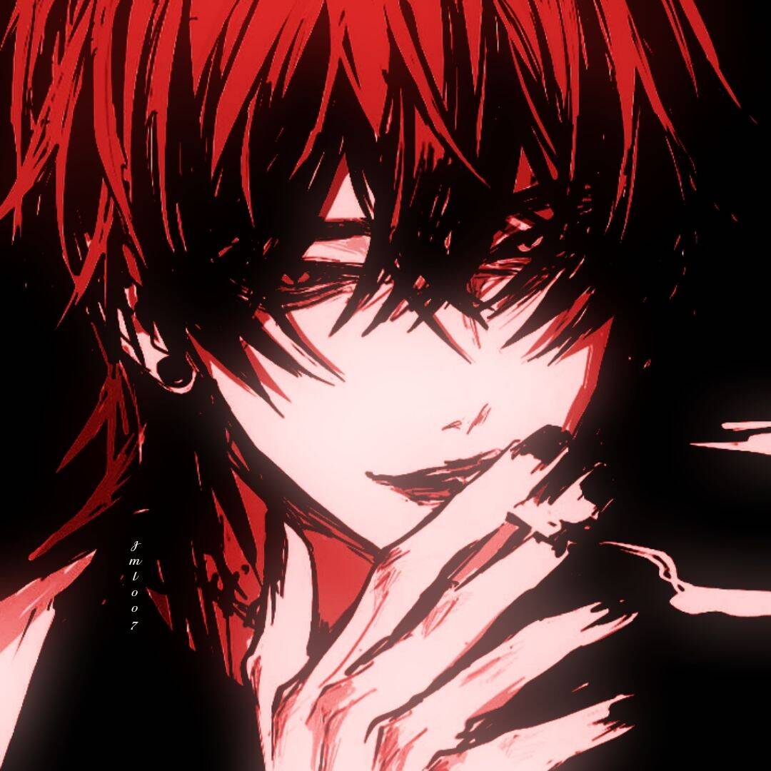 Red pfp Profile Picture Aesthetic Dark Red Anime Character