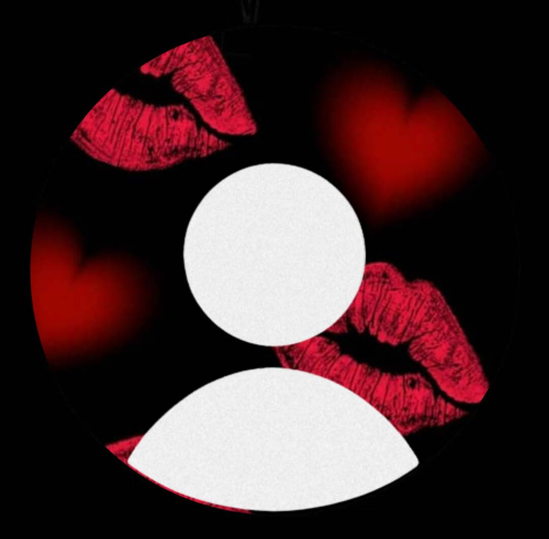 Red pfp Profile Picture with Kiss Marks and Hearts