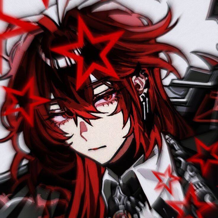 Red pfp Profile Picture Aesthetic with Stars