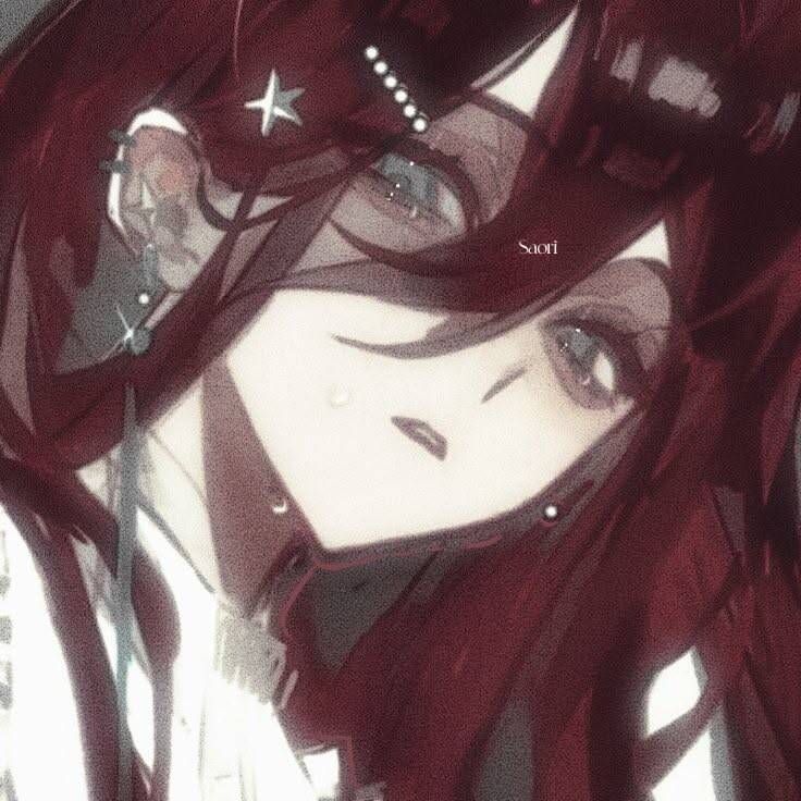 Red Anime Girl Aesthetic pfp Profile Picture