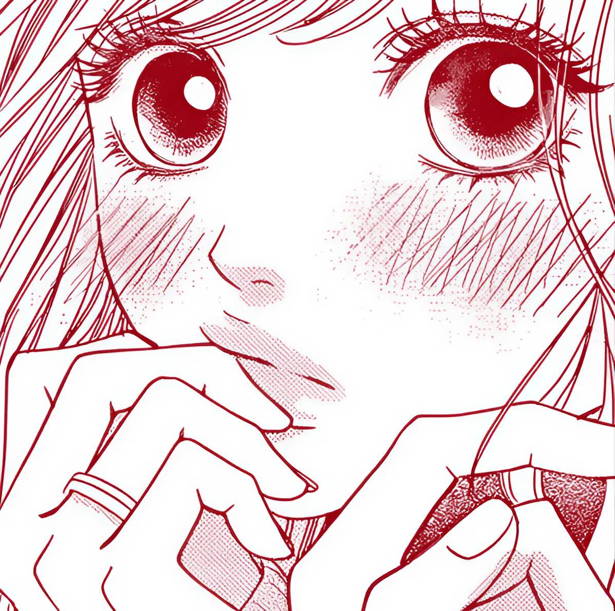Red Anime Girl pfp Profile Picture Cute Blush Aesthetic