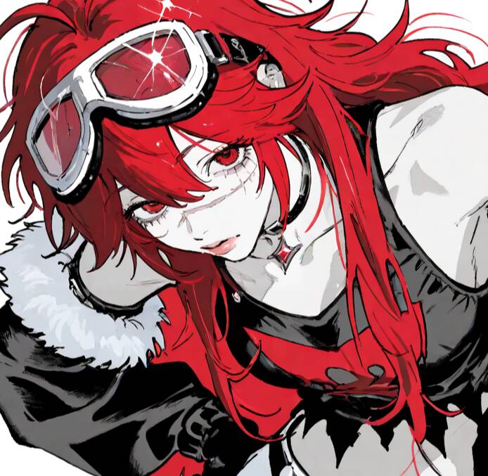 Red Anime Girl pfp Profile Picture Aesthetic Bold Red