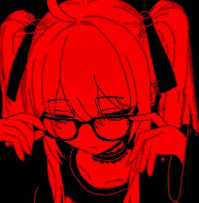 Red Anime Girl PFP Profile Picture Aesthetic Sad Alone