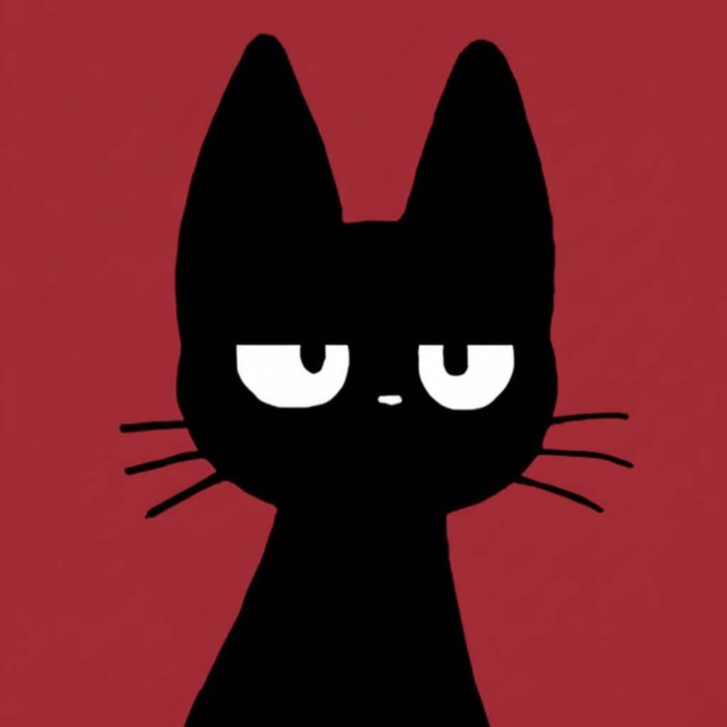 Red pfp Profile Picture Cute Black Cat Aesthetic