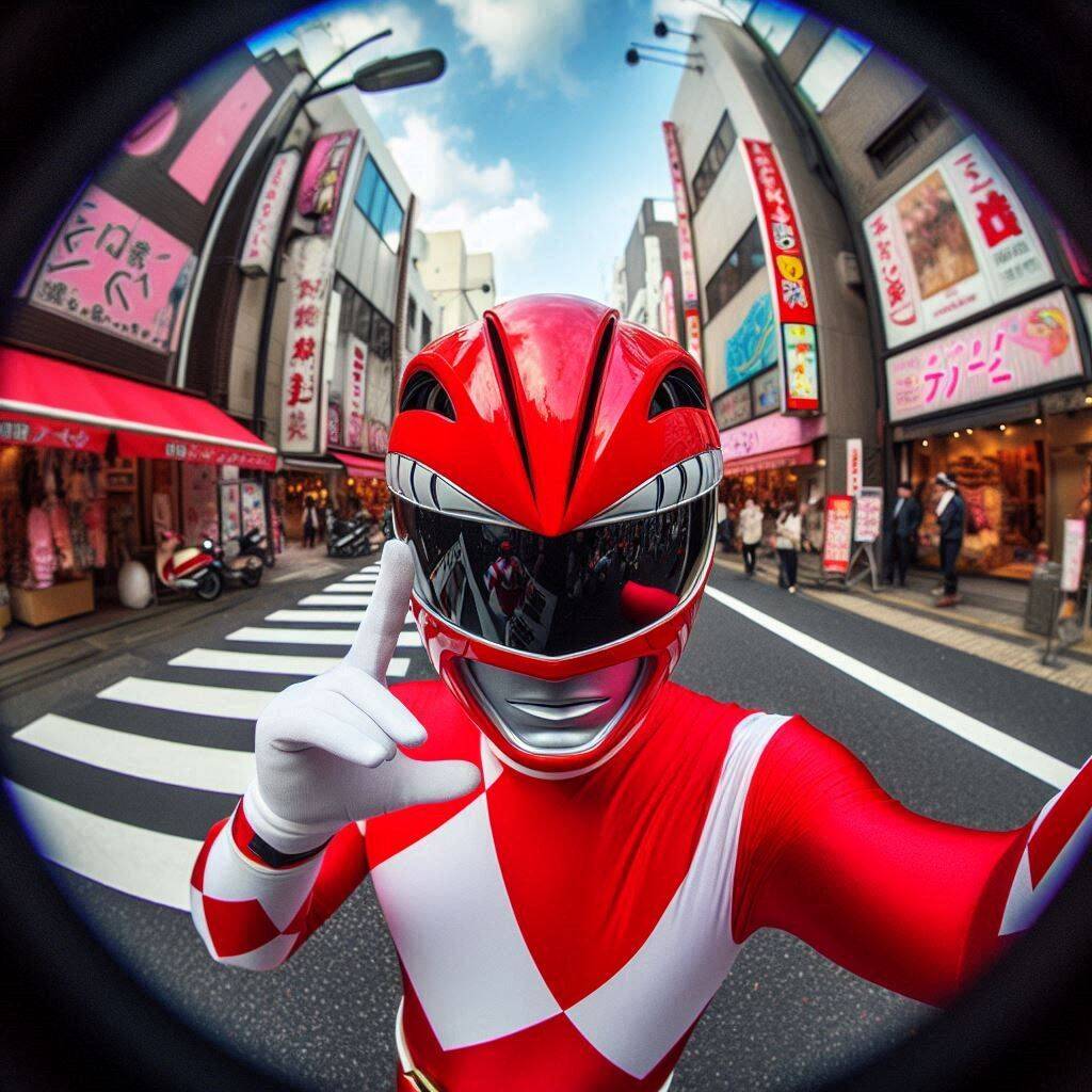 Red PFP Profile Picture: Red Ranger in Urban Setting