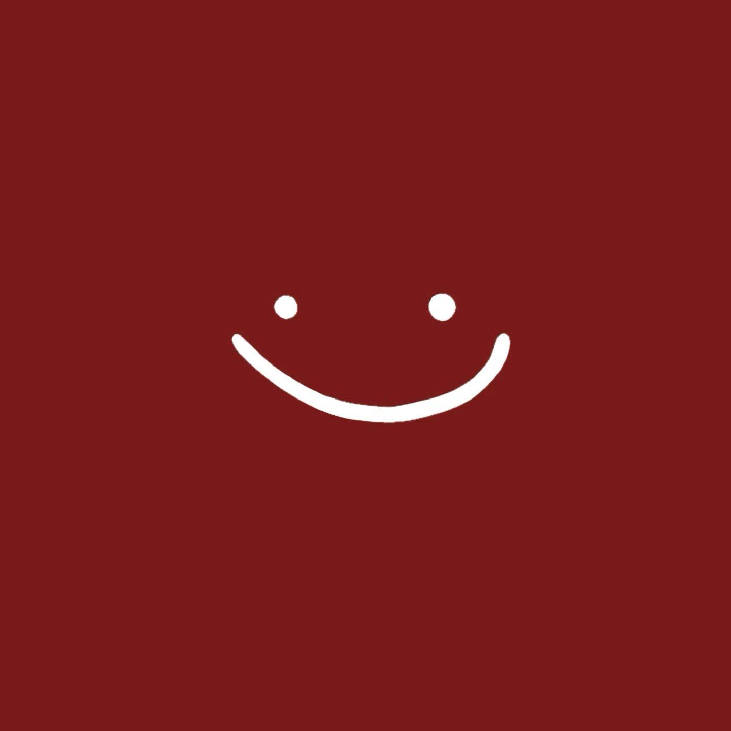 Red PFP Profile Picture Minimalist Smiley Face