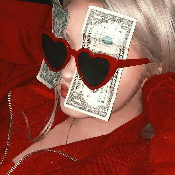 Red pfp Profile Picture Heart Glasses Money Aesthetic