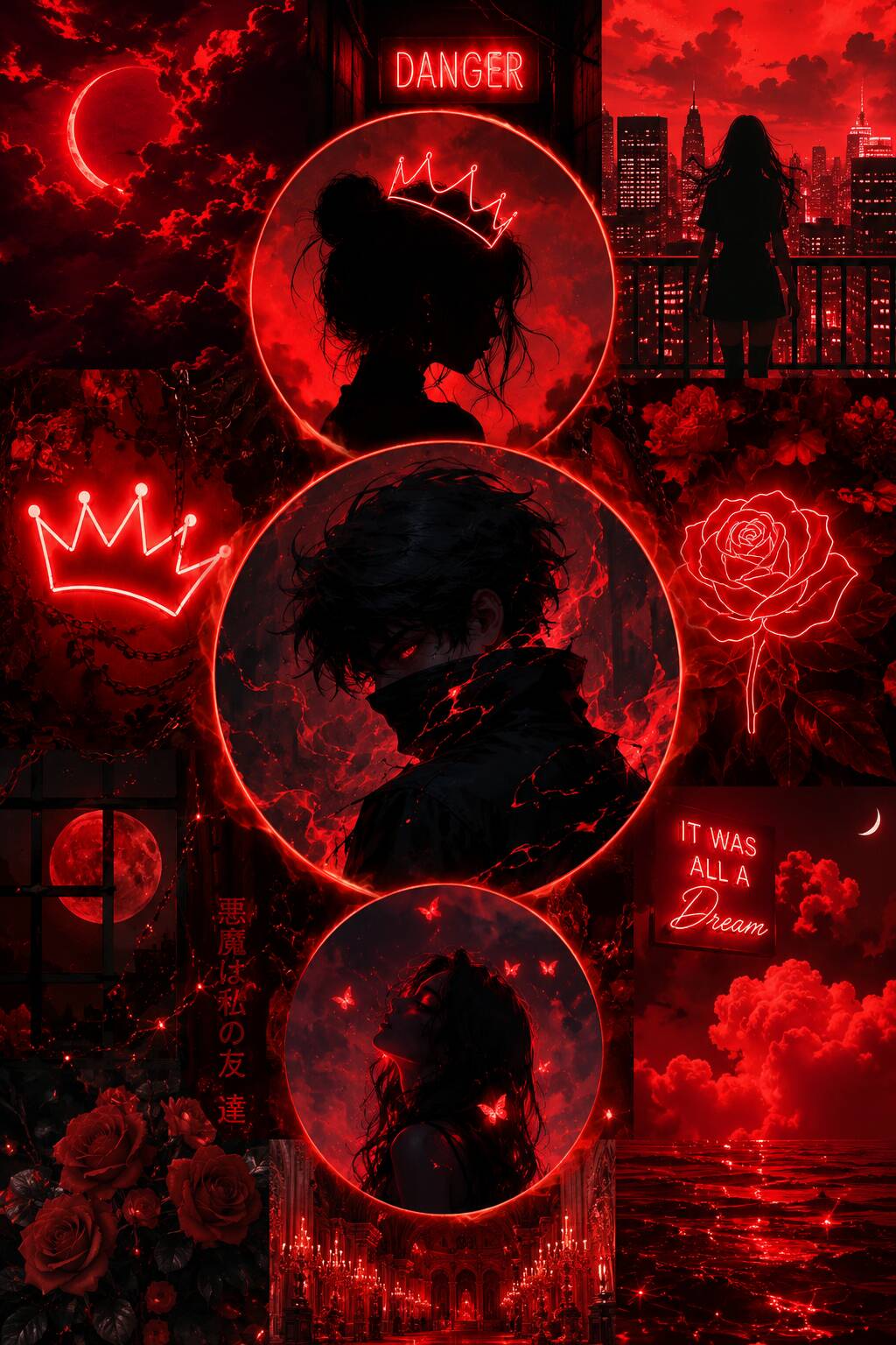 Red Aesthetic PFP Profile Picture with Dark Themes