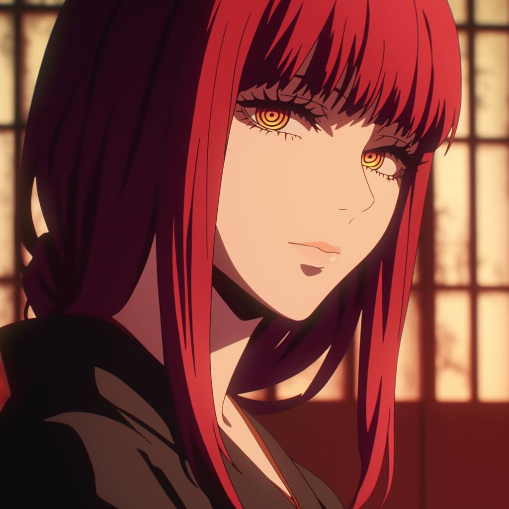 Red pfp Profile Picture Aesthetic Anime Girl with Fiery Hair