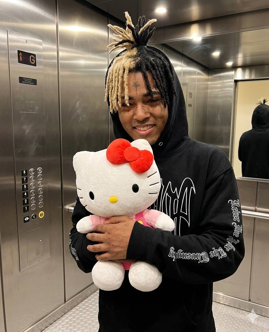 XXXTentacion pfp Profile Picture with Hello Kitty Plush