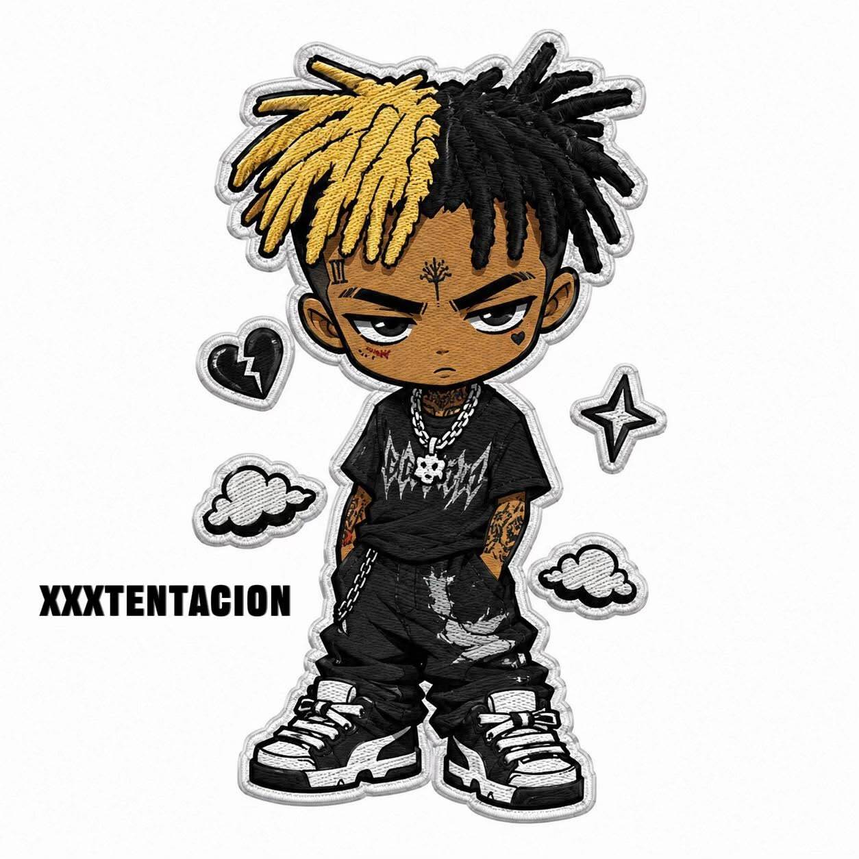 XXXTentacion pfp Profile Picture Cartoon Style with Blonde and Black Hair