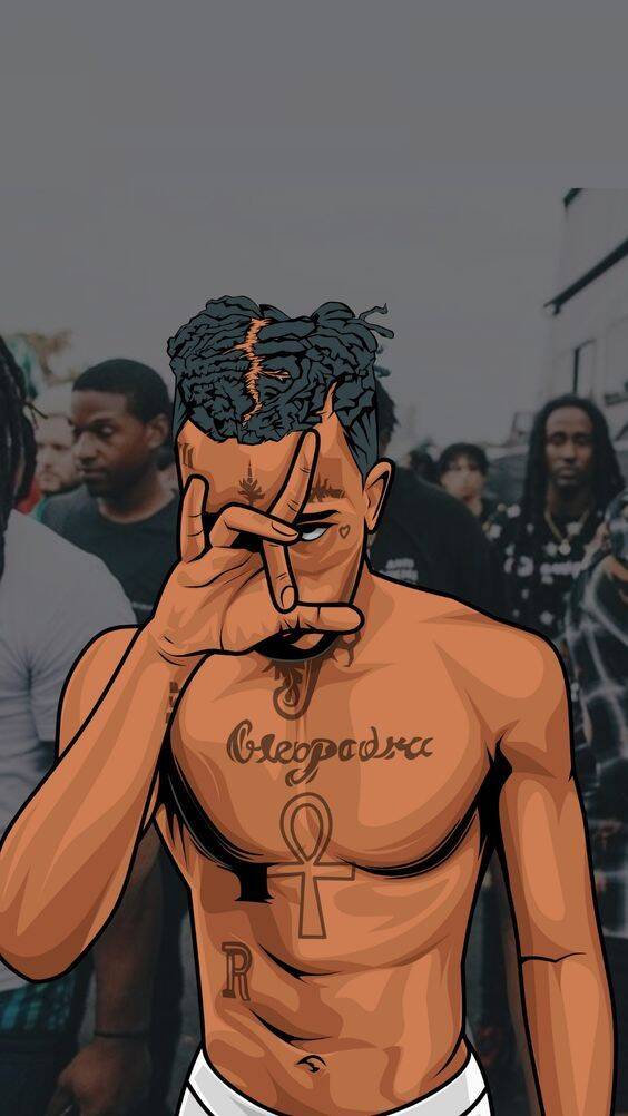 XXXTentacion pfp Profile Picture Cartoon Style with Tattoos