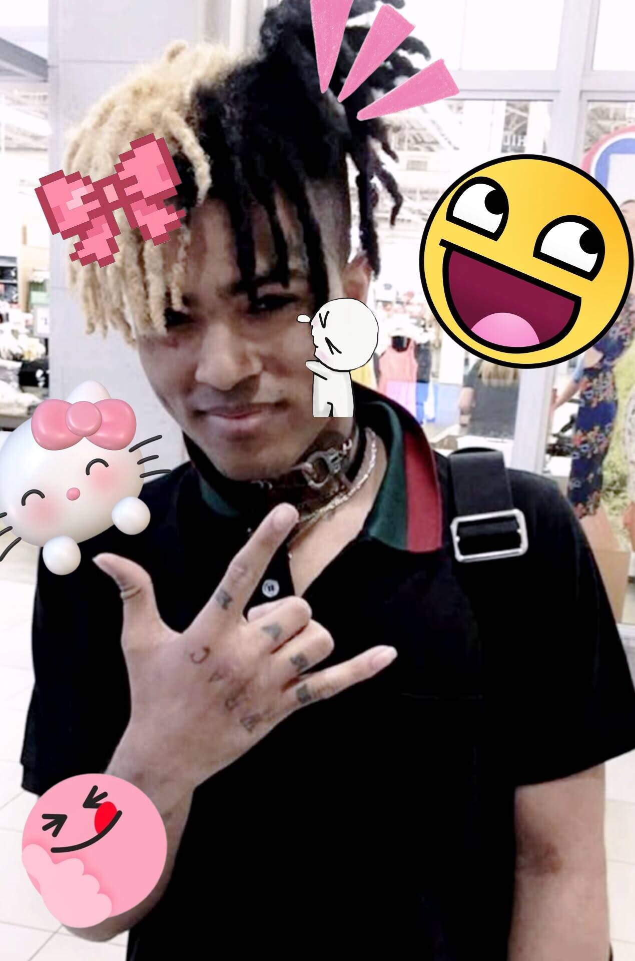 XXXTentacion pfp Profile Picture with Emojis and Blonde Dreads