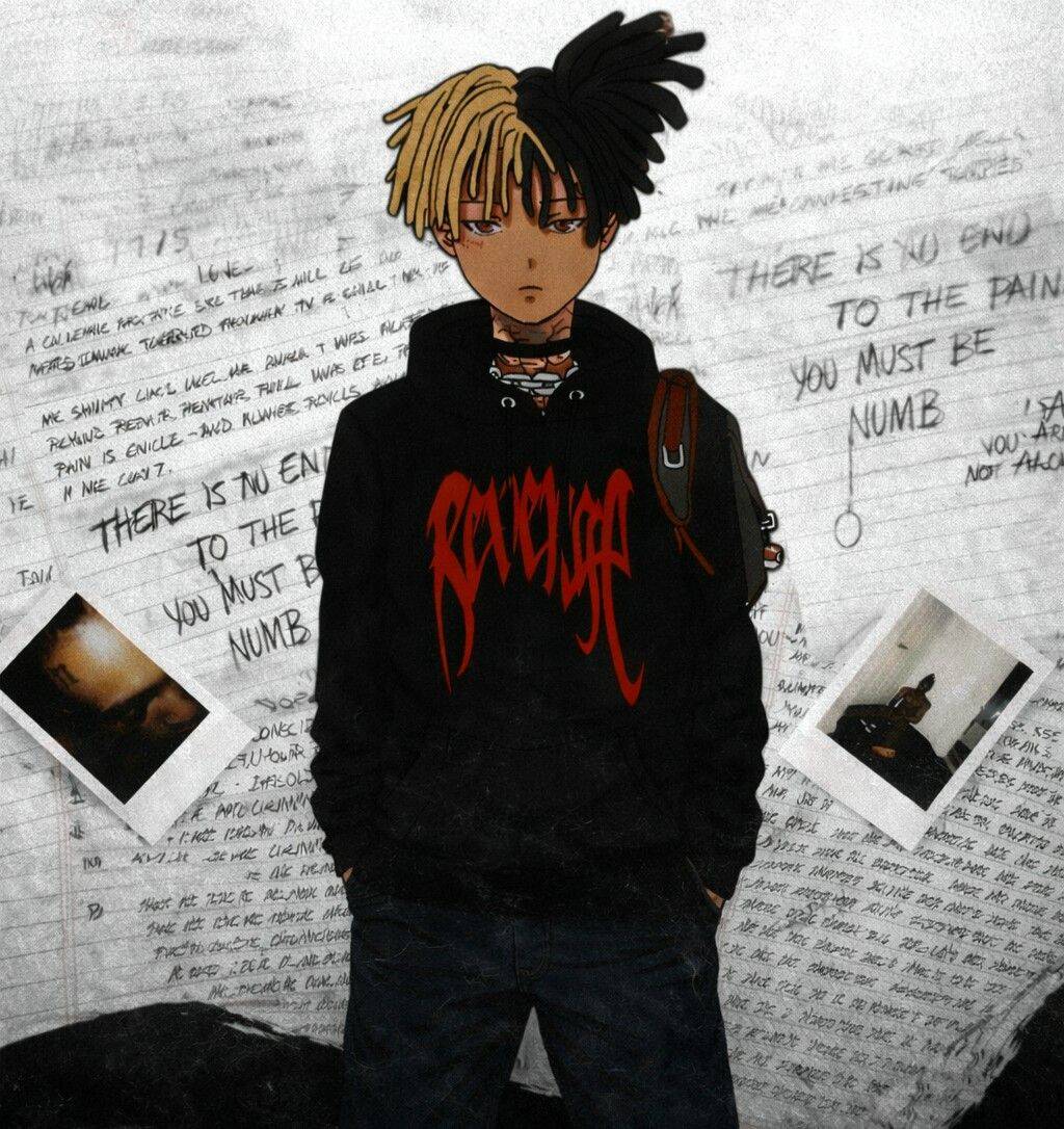 XXXTentacion pfp Profile Picture Anime Style with Black and Blonde Hair