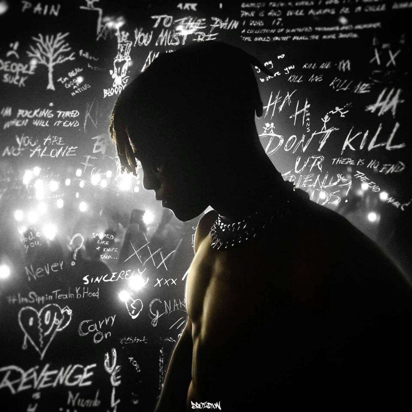 XXXTentacion pfp Profile Picture Dark Aesthetic with Graffiti